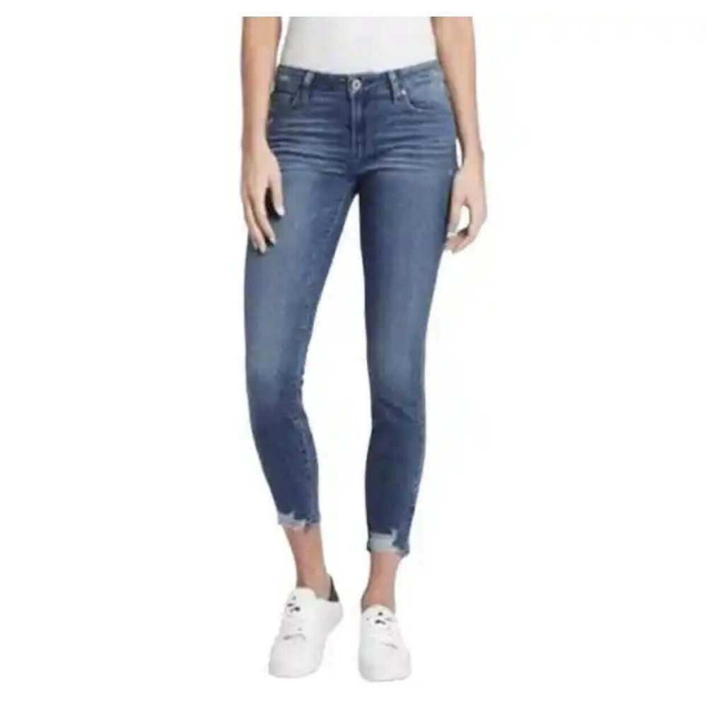 Paige Women's Verdugo Crop Raw Fringe Hem Size 29 Stretchy Skinny